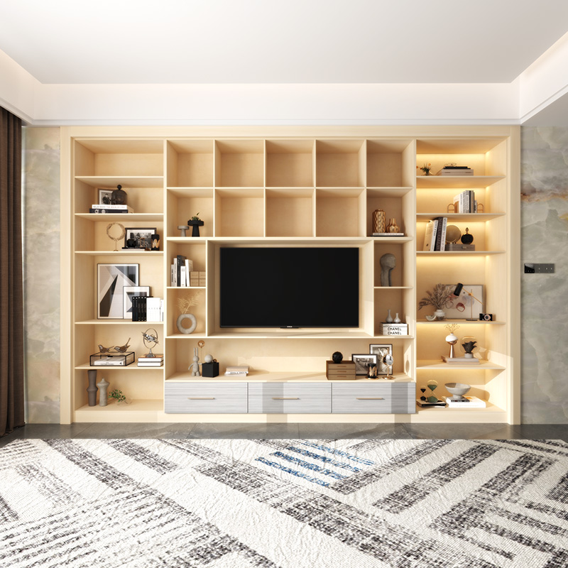 兔宝宝客厅空间定制电视墙柜