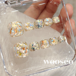 脚穿戴甲高级感2025新款 脚趾甲贴片秋冬超显白手工脚指甲美甲 爆款