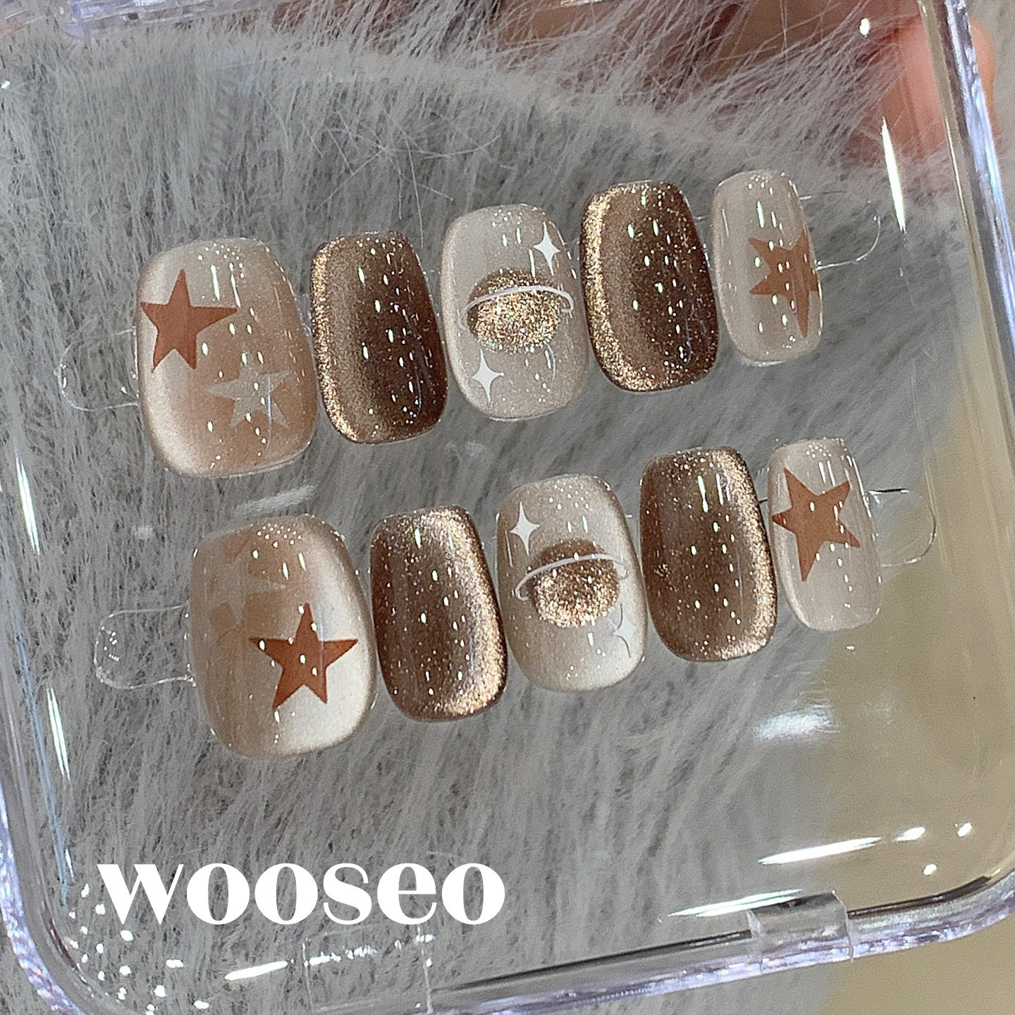 美拉德猫眼穿戴甲短款高级感显白手工指甲贴片2026款秋冬穿戴美甲,彩妆/香水/美妆工具,穿戴甲/甲片,淘宝优惠券,粉丝福利购,淘宝优惠卷