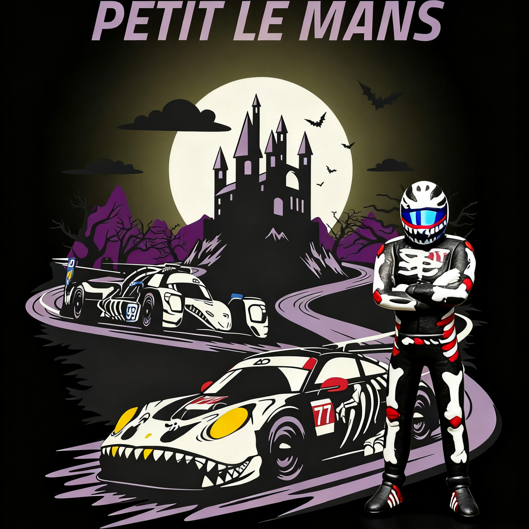 预售 Plot 1:64 白恐龙 骷髅 赛车手 车队 勒芒 人偶模型场景配件