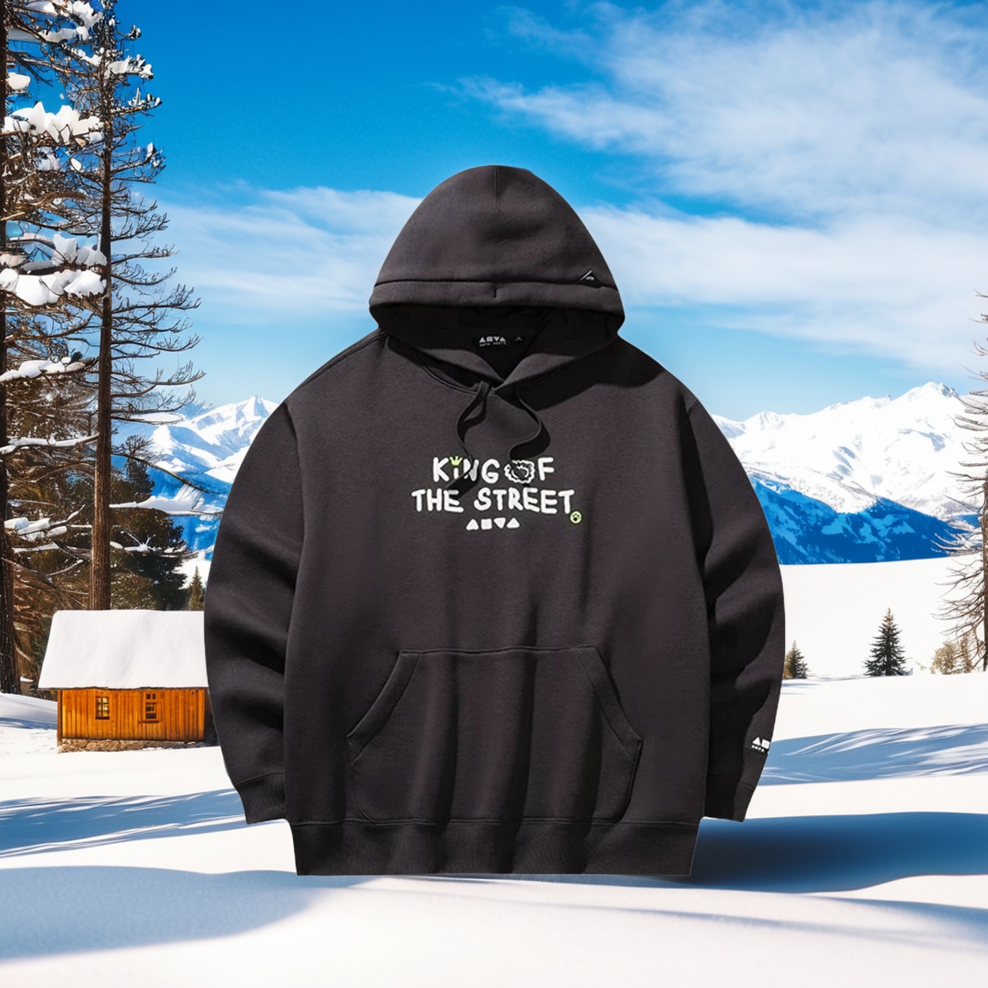 安踏男子加绒连帽卫衣运动衫