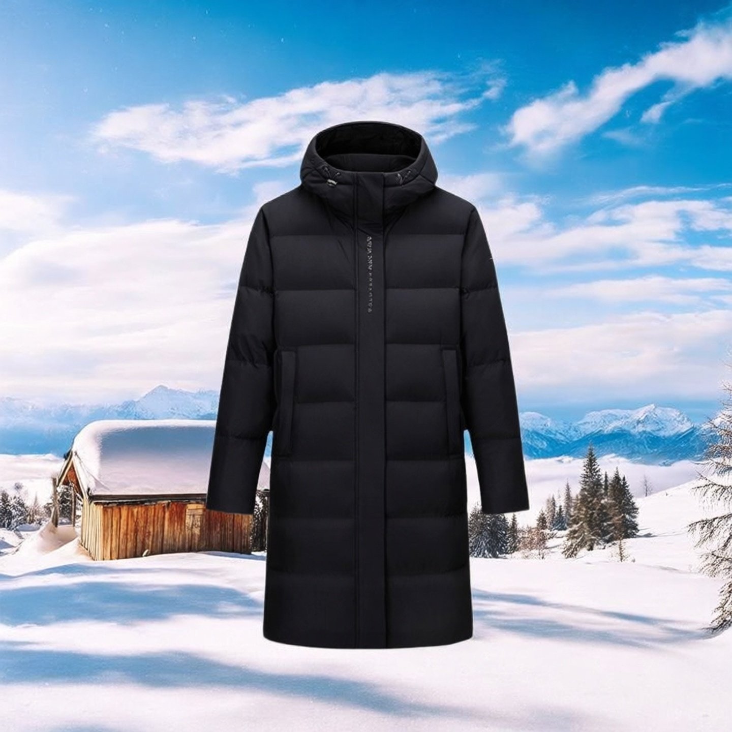 安踏防泼水中长款运动羽绒服女士冬款防风保暖棉服外套162617901