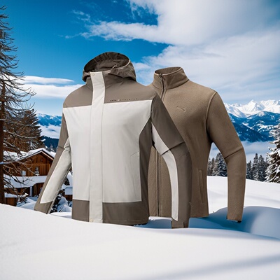 安踏三合一防泼水外套户外冲锋衣