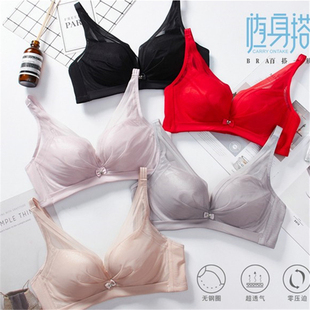 玉姿一族婴儿棉B杯无钢圈中厚桑蚕丝透气美背调整型内衣6801文胸