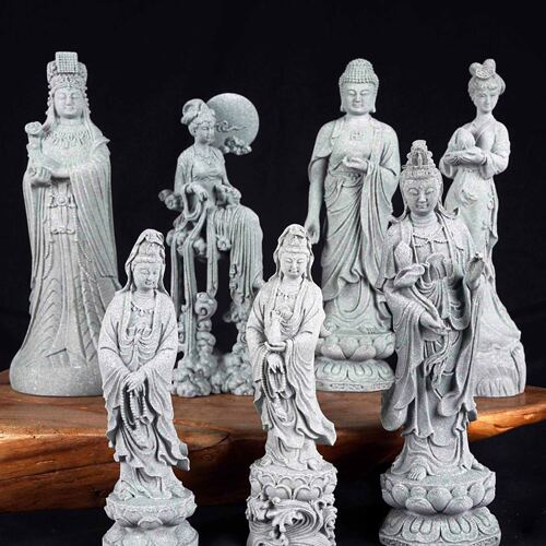 中式神话造像大赏观世音佛陀古典家居寺庙装饰防水鱼缸造景工艺品