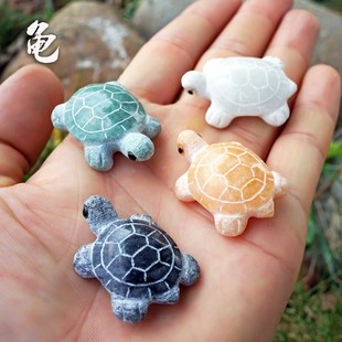 原石乌龟手办摆件茶宠手工雕刻可爱盆景微景观草缸鱼缸沉水造景