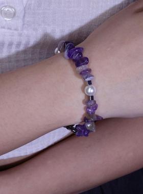 GetEmON原创高级感明星轻奢小众情侣叠戴碎石珍珠嘻哈好运手链