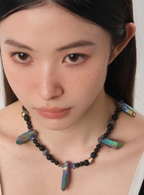 ON Brand【Sense P1 梦境感知】火山水晶原石暗黑风辣妹项链