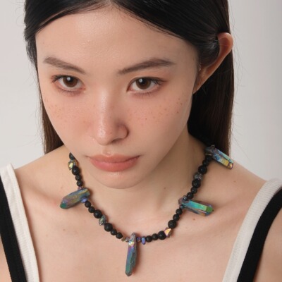 ON Brand【Sense P1 梦境感知】火山水晶原石暗黑风辣妹项链