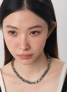 GetEmON原创高级感异形情侣天然彩珍珠嘻哈男女串珠美式锁骨项链