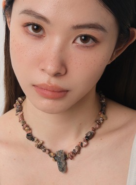 GetEmON原创高级感轻奢小众废土风情侣原石嘻哈男女美式锁骨项链