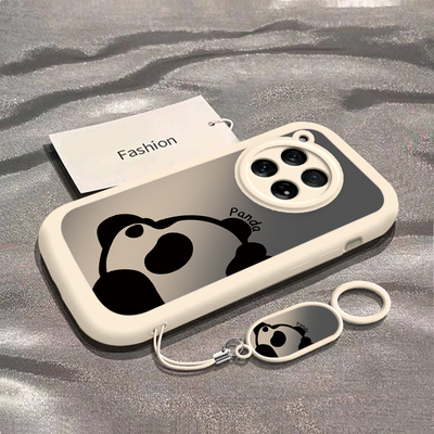 一加ACE5手机壳一加ACE5pro趴睡熊猫可爱情侣ace3气囊oneplusACE5男女款1+高级感全包pro防摔硅胶软壳