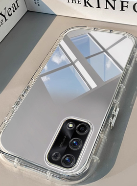 Realme真我X7PRO手机壳Realme X透明X2新V13镜面15泡芙 +气囊GT NEO 6男女15高级23潮T全包X50防摔Neo7软