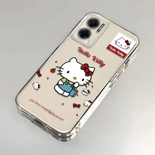卡通kt猫红米Note11E壳透明22041219C全包防摔男女可爱套外壳