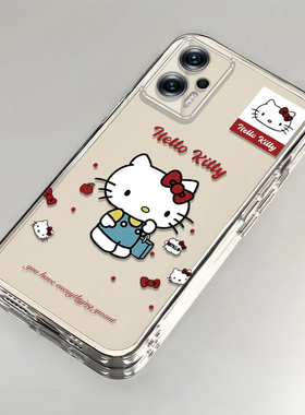 卡通kt猫红米Note12TPro壳透明23054RA19C全包防摔可爱套外壳
