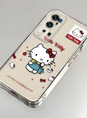 卡通kt猫vivoX60Pro+壳透明V2056A全包防摔软男女可爱套外壳