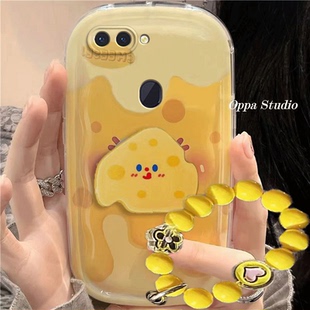 oppor11/r11s手机壳r11sk可爱r11st黄色奶酪r11/r11s卡通防摔硅胶软女创意全包气垫保护套