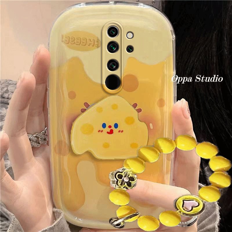 红米note8/8pro手机壳可爱黄色奶酪note8/8pro卡通防摔硅胶软女创意全包气垫保护套