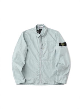 跨境供货高品质STON石头纯色徽标贴片翻领夹克外套男女同款春秋潮