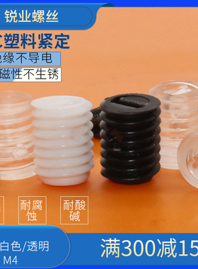 塑料螺丝一字无头螺丝透明白黑色机米螺丝钉PC紧定螺丝M3M4M5M6M8