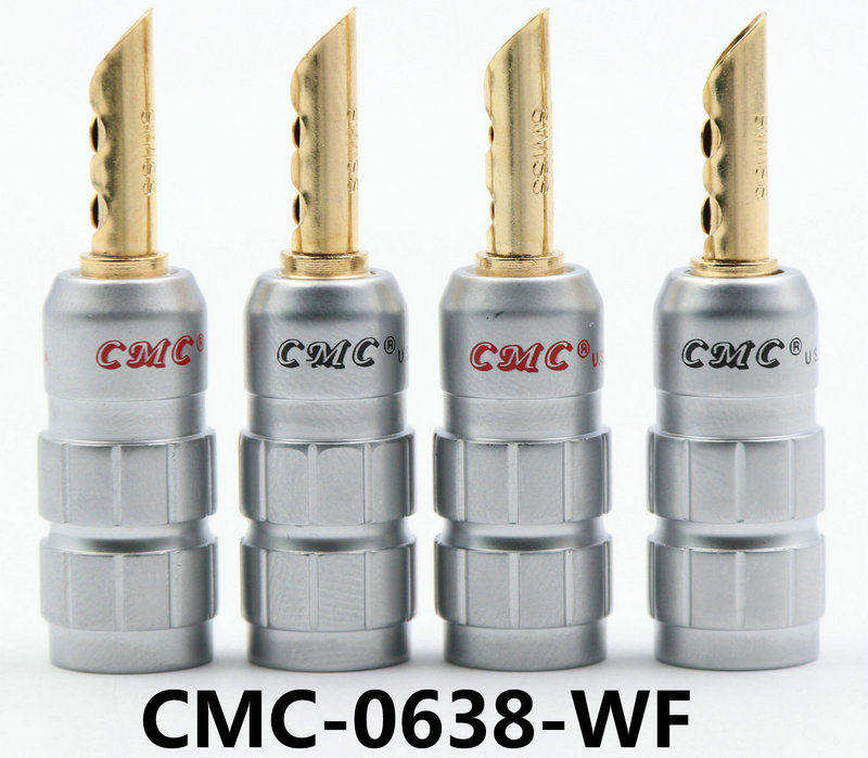 CMC 0638-WF香蕉插头 纯铜镀金喇叭插头接头 原装正品现货