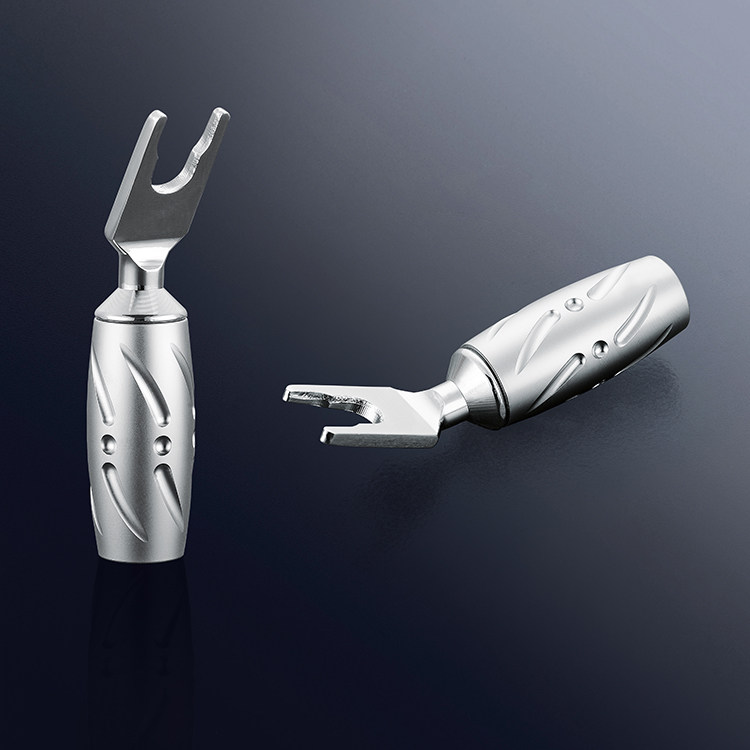 Viborg-维堡 纯紫铜镀铑Y插 纯紫铜/紫铜镀铑免焊y叉 y插发烧音箱