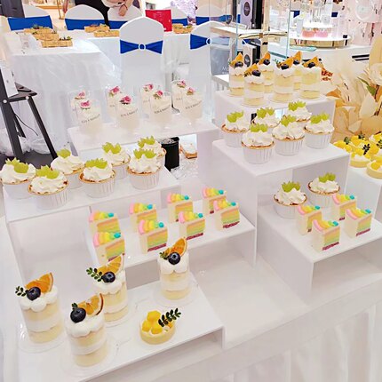 白色点心架套装亚克力甜品台装饰生日宴会糕点展示架冷餐茶歇摆台