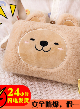 热水袋充电防爆暖手宝暖水袋可爱毛绒插电暖宝宝女生可拆洗电暖宝