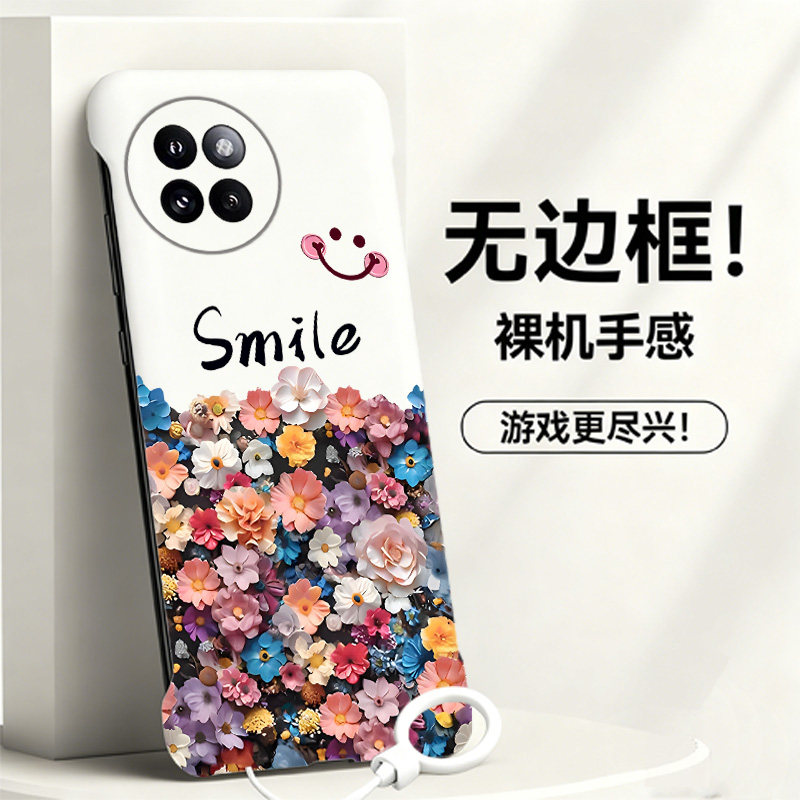 送挂环Smile笑脸适用小米civi4pro手机壳civi5pro无边框Civi3/2散热红米note9pro新款mix4半包薄小米9硬1s女
