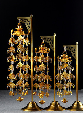 寺院日式风鎏金带支架佛堂装饰品