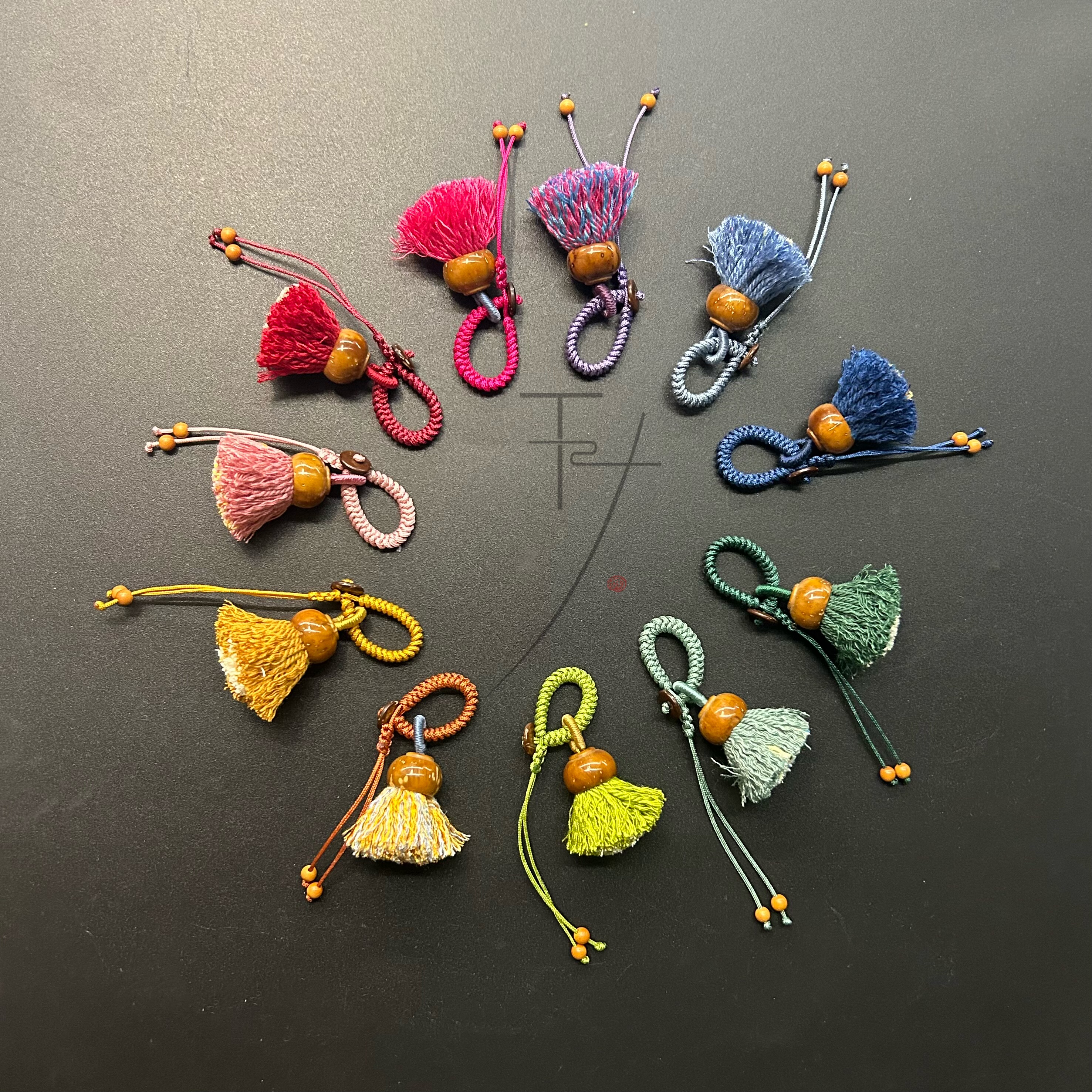 手工菩提子藏式流苏挂件吊坠diy配件手机链包包挂饰紫金鼠金饭碗