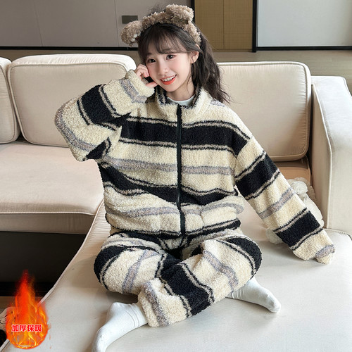 儿童睡衣男童冬季珊瑚绒家居服装