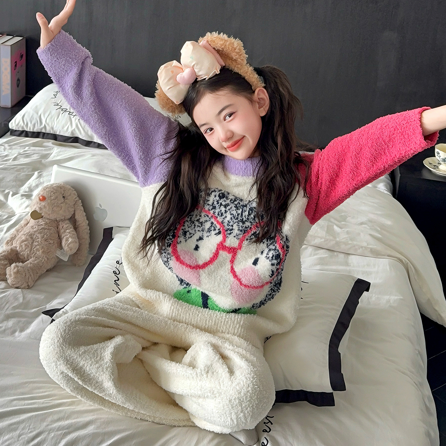 女童珊瑚绒睡衣冬季新款居家服