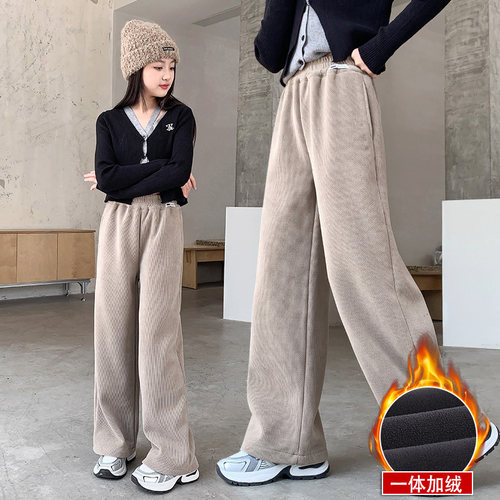 女童秋冬款阔腿裤运动休闲直筒裤