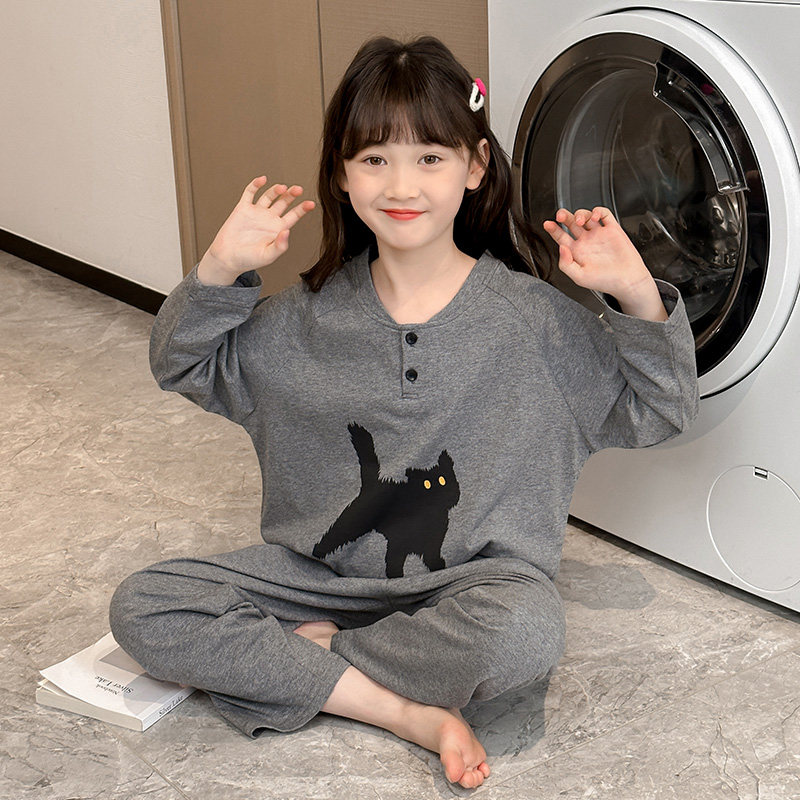 女童睡衣2025新款春款纯棉儿童春秋大童春天长袖女孩初中生家居服图片