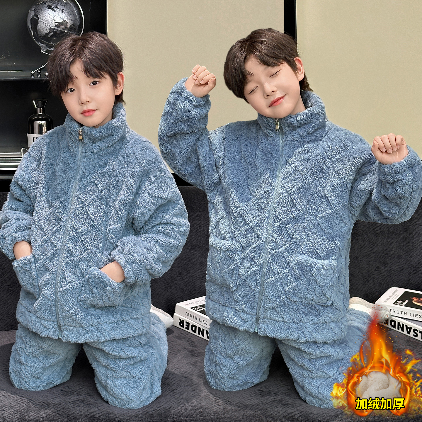 2025新款男童中大童家居服套装