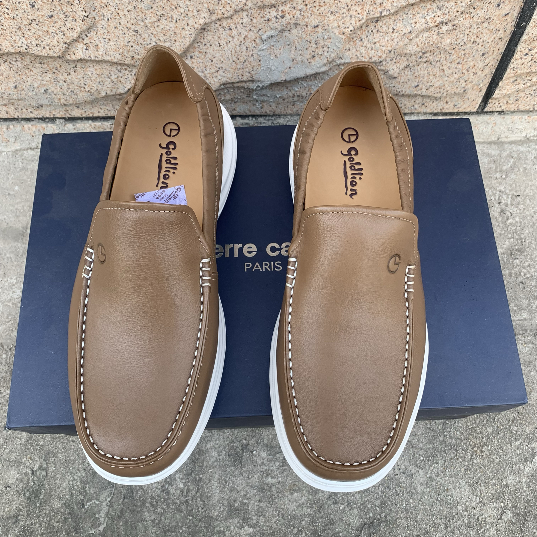 正品男鞋头层牛皮商务休闲皮鞋男缝线板鞋软底气垫透气手工男鞋