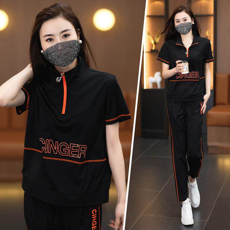 2026年新款休闲运动服套装女夏季中年妈妈洋气减龄百搭宽松两件套