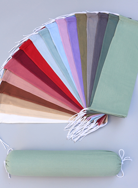 圆柱形枕套加厚亚麻棉护颈椎沙发抱枕糖果长条腰夹腿侧睡卧不含芯