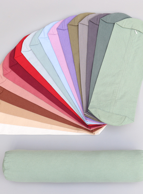 圆柱形枕套加厚亚麻棉糖果护颈椎拉链抱枕长条腰夹腿侧睡卧不含芯