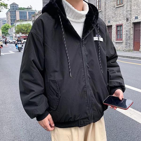 冬季两面穿加厚连帽棉衣外套男宽松保暖情侣棉服m9926p75特,男装棉衣,星座204-3