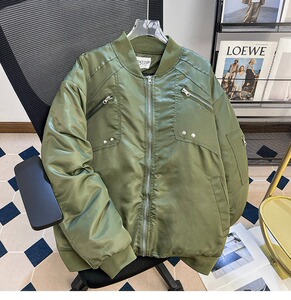 美式复古潮牌多拉链棉衣立领高级感痞帅宽松棉服潮m6102 p85图片