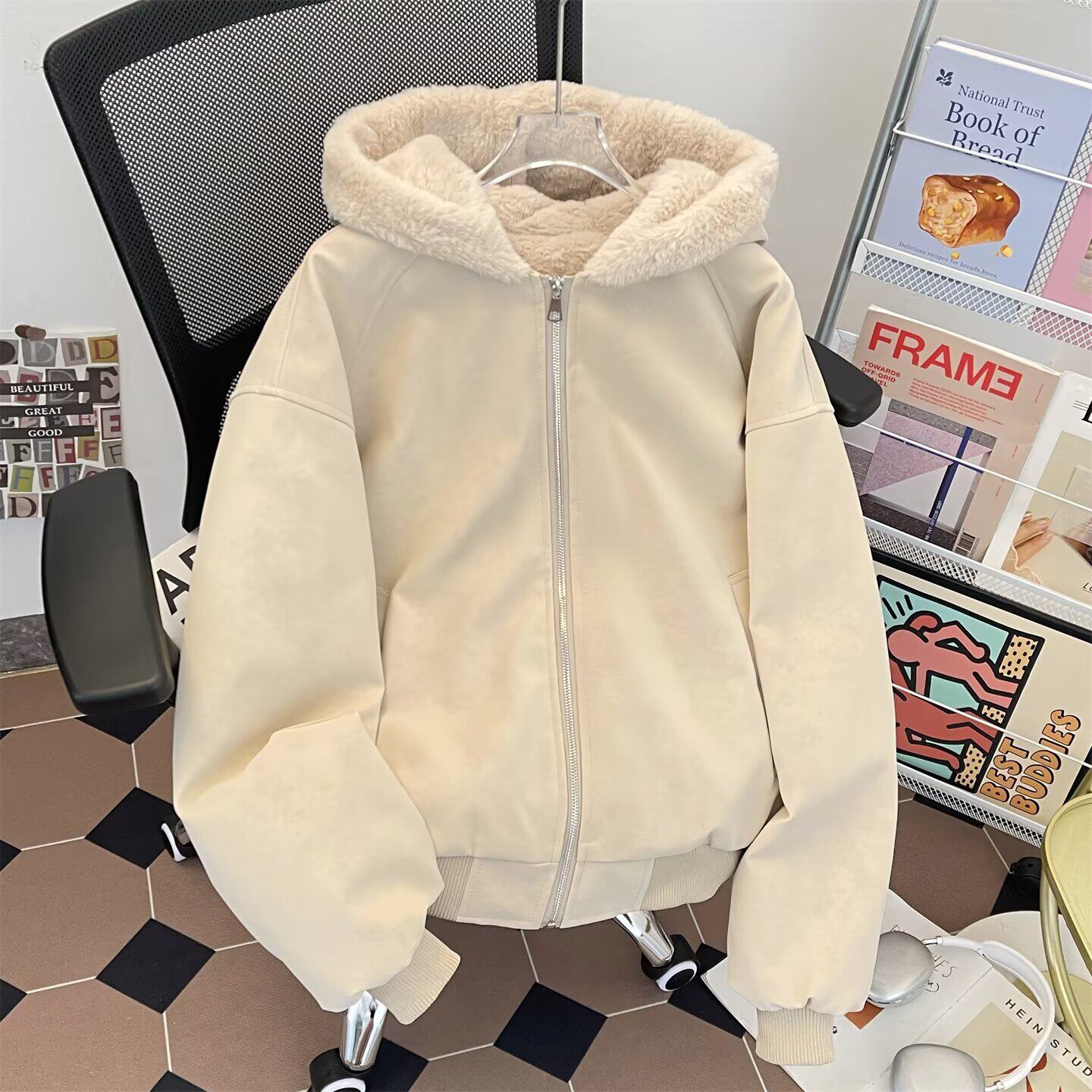 高品霜冻裂纹皮座山雕外套男女冬季美式PU皮夹克棉服m318p110,男装夹克,星座204-3