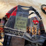 复古撞色加厚毛衣男秋冬宽松慵懒风圣诞节针织衫毛衣my90p52，男装针织衫/毛衣，星座204-3