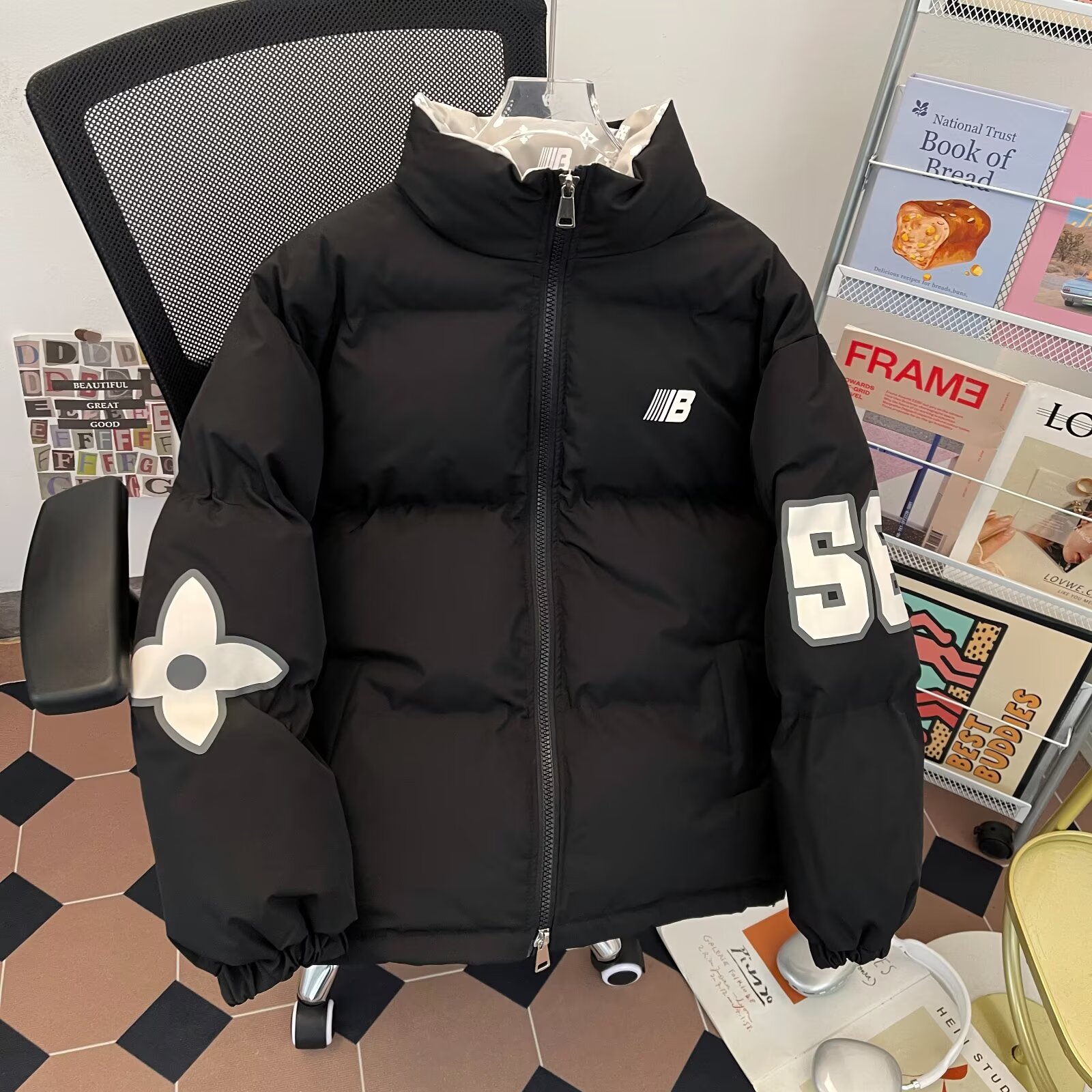 三色棉服男女冬季面包服棉袄子加厚保暖棉衣外套潮m9083p85,男装棉衣,星座204-3