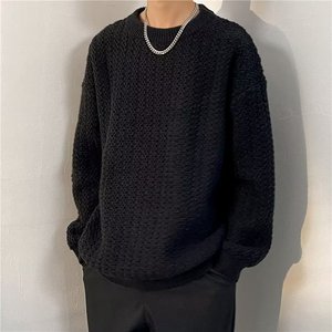 秋冬季套头圆领条纹毛衣男针织衫打底衫潮流线衣外套my064 p48图片