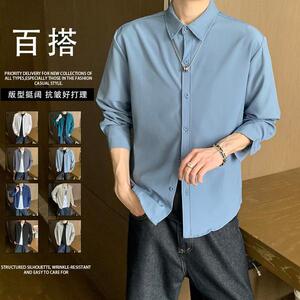 8色春季长袖衬衫男韩版潮流宽松休闲衬衣外套c05 p35图片