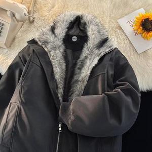 冬季座山雕毛领棉服男加厚保暖棉衣外套棉袄潮m84，男装棉衣，星座204-3