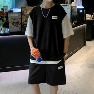 M-5XL2023夏季大码短袖套装运动休闲百搭t恤短裤tz9031 p45图片
