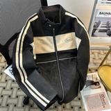 美式复古PU皮衣夹克男春季潮牌宽松休闲拼接立领外套py8547py75，男装夹克，星座204-3